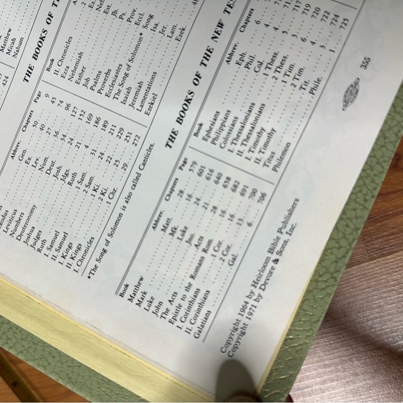 Decorative Holy Bible with Colorful Border 1971 Large Green Gold Font Red Letter - Picture 14 of 15